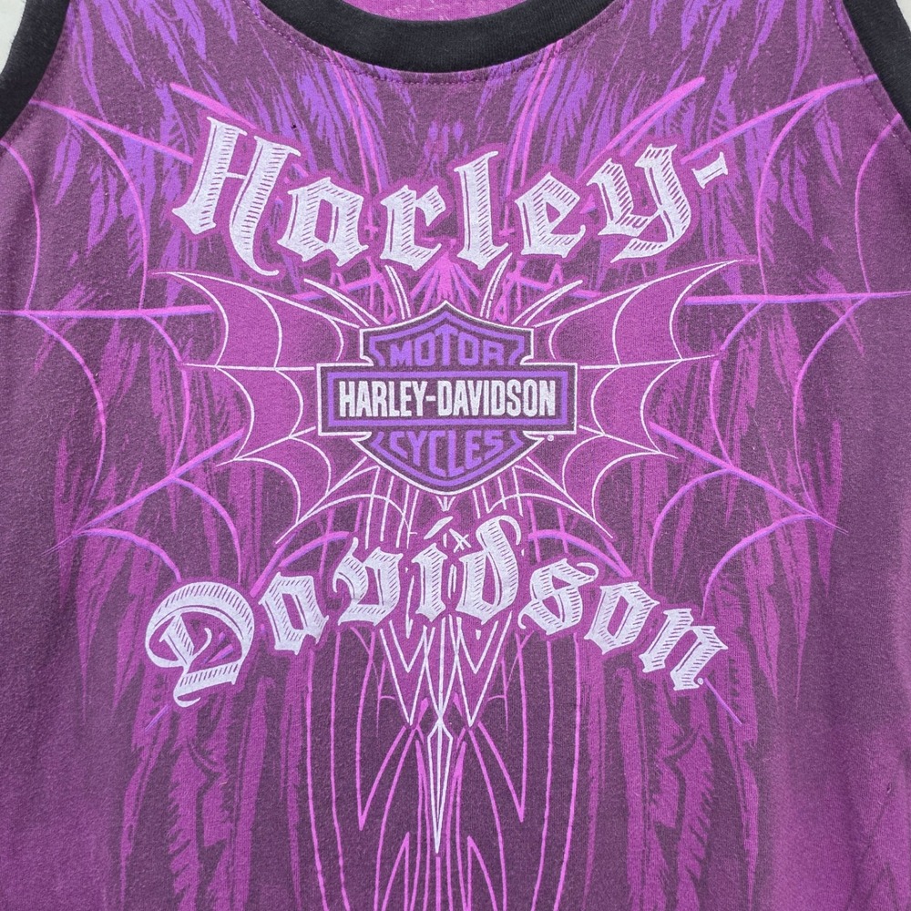 Harley-Davidson Womens Purple Graphic Tank Top Austin Texas Biker Scoop Neck* - Picture 2 of 7